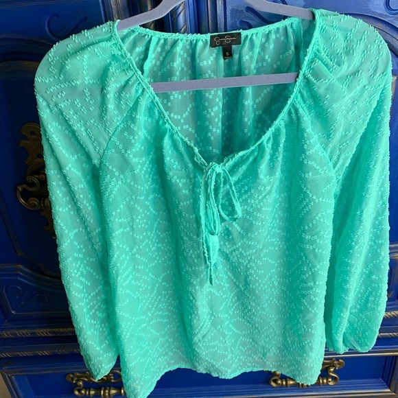 Jessica Simpson Sheer Blouse Top Shirt Size Small - Picture 1 of 2